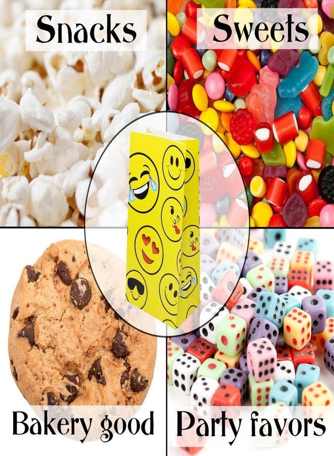 Tribello Emoticon Party Bags Bulk - 12 Emotion Party Favors Goodie Bags for Emoticon Party Supplies, Emoticon Birthday - Fun Party Paper Bags for Candy, Goodies, Treats - Image 3